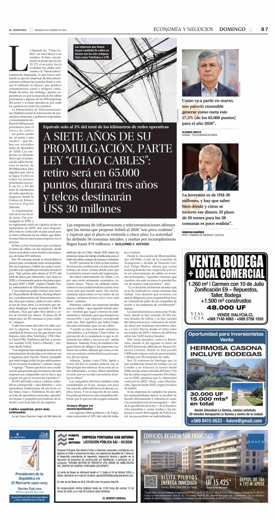 Siete años de la promulgación de la Ley de cables en desuso